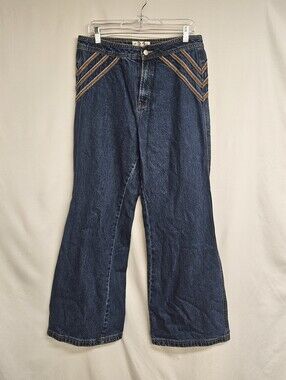 FREE PEOPLE We The Free Womens Over The Rainbow Flare Wide Leg Jeans Size Sz 31